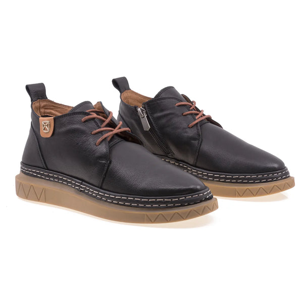 Ghete Dama, RE26-02, Casual, Piele naturala, Negru