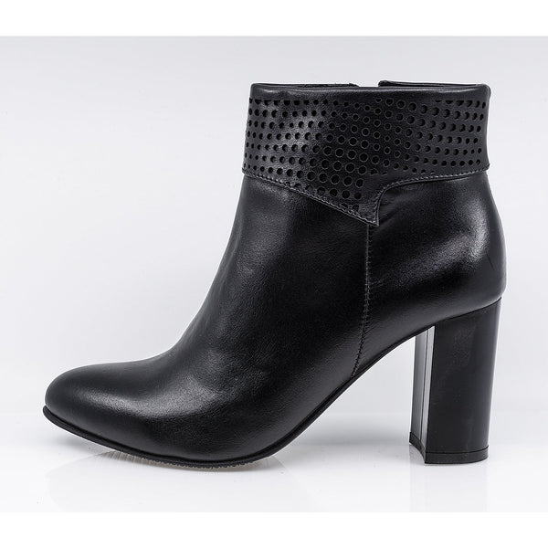 Ghete dama, MIU-736/3N, elegante, piele naturala, negru