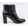 Ghete dama, MIU-736/3N, elegante, piele naturala, negru