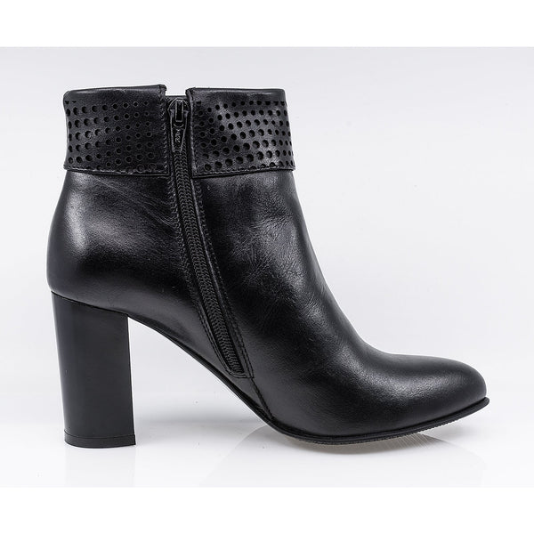 Ghete dama, MIU-736/3N, elegante, piele naturala, negru