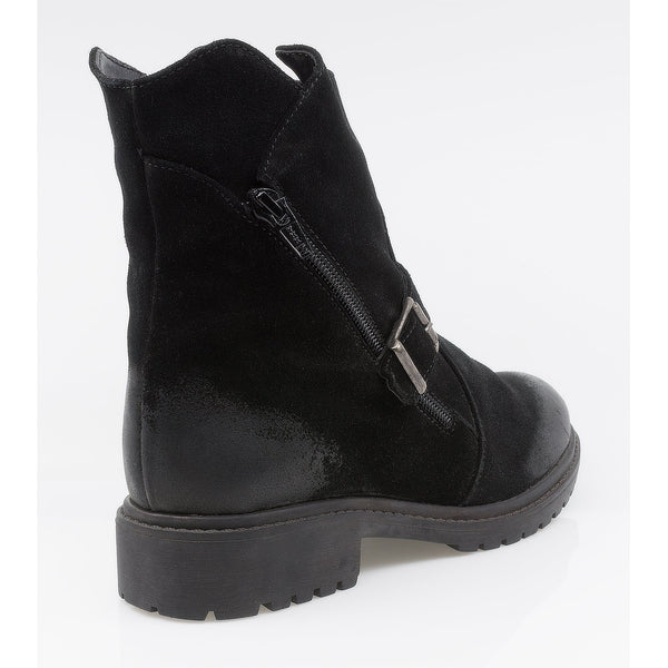 Ghete Dama, MIU- GLORIA/8BFN, Casual, Piele Intoarsa, Negru