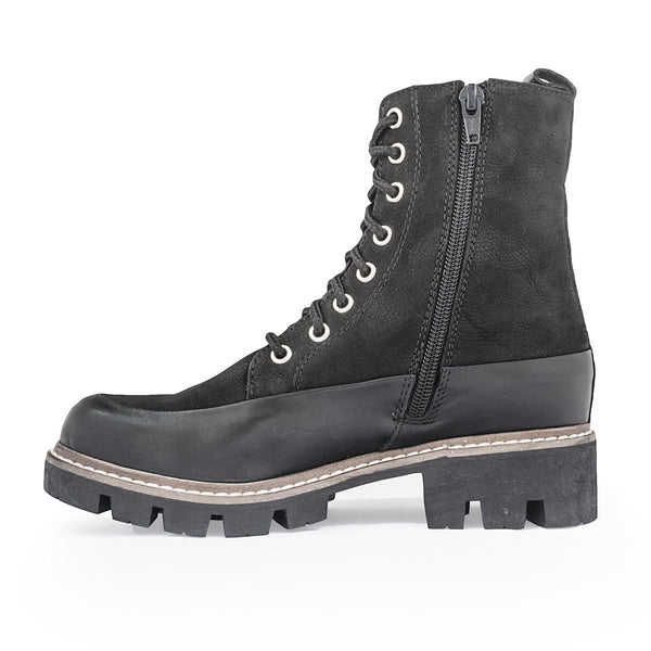 Ghete dama, Caspian, Cas-Perla, casual, piele naturala, negru
