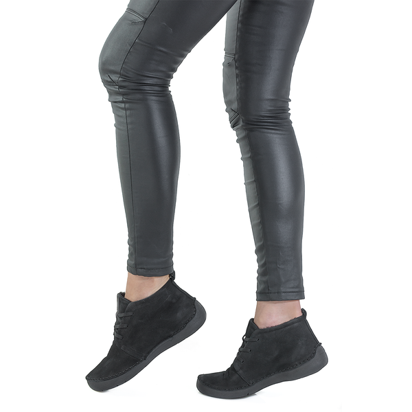 Ghete Dama, Caspian, Cas-66187, Casual, Piele Nabuc, negru