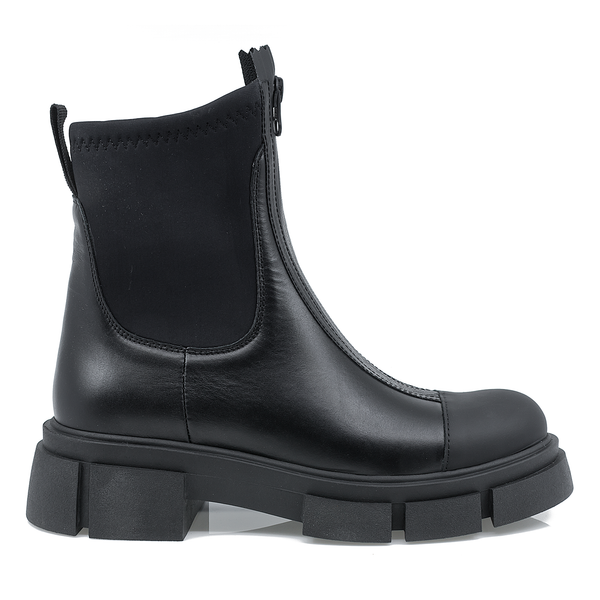Ghete Dama, Caspian, Cas-Arma, Casual, Piele Naturala, Negru