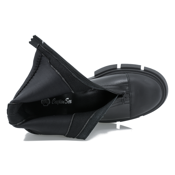 Ghete Dama, Caspian, Cas-Arma, Casual, Piele Naturala, Negru