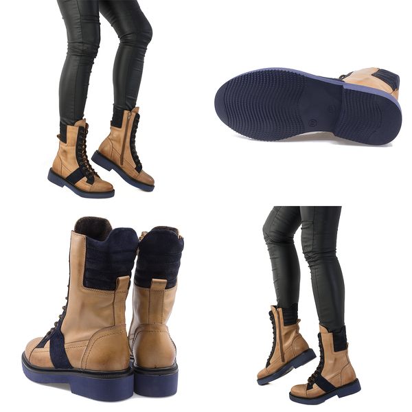 Ghete Dama, Caspian, Cas-Riana, Casual, Piele Naturala, coniac