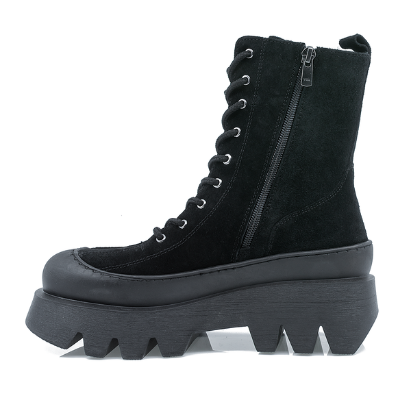 Ghete Dama, Caspian, Cas-Smirna, Casual, Piele Intoarsa, negru
