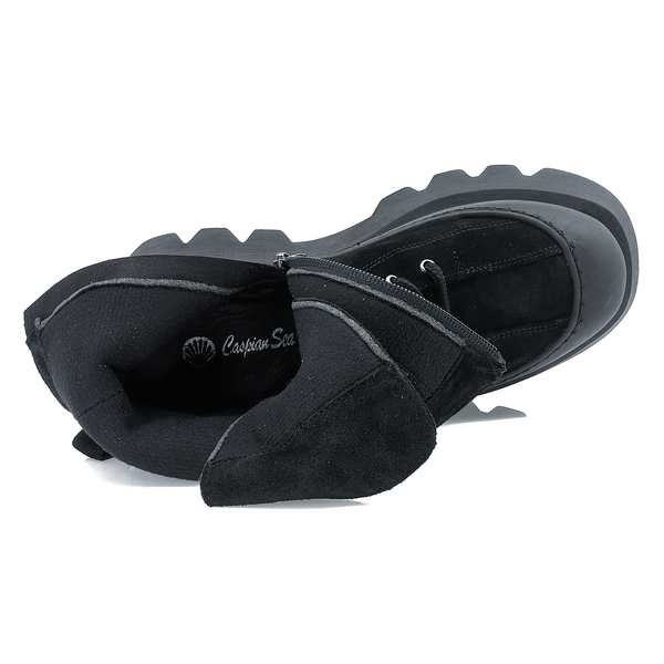 Ghete Dama, Caspian, Cas-Smirna, Casual, Piele Intoarsa, negru