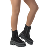 Ghete Dama, Caspian, Cas-Smirna, Casual, Piele Intoarsa, negru