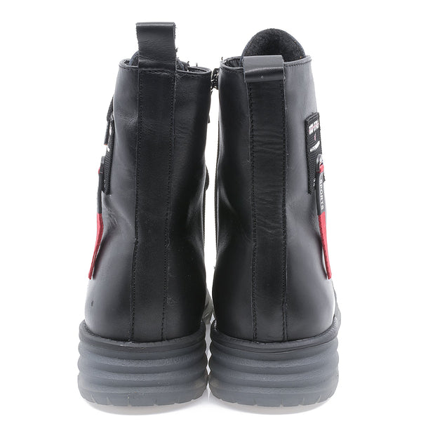 Ghete dama, Caspian, Cas-Astra-T-ARI, casual, piele naturala, negru