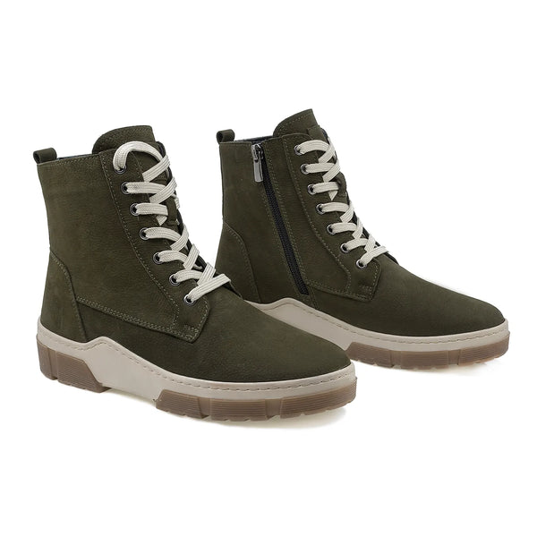 Ghete Dama, Coco, Casual, Piele Nabuc, Kaki