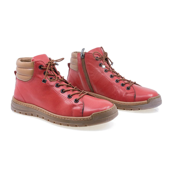 Ghete Dama, Covi, Casual, Piele Naturala, Rosu