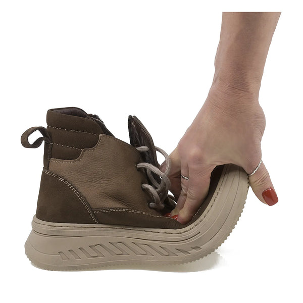 Ghete Dama, Crina, Casual, Piele Nabuc, Maro