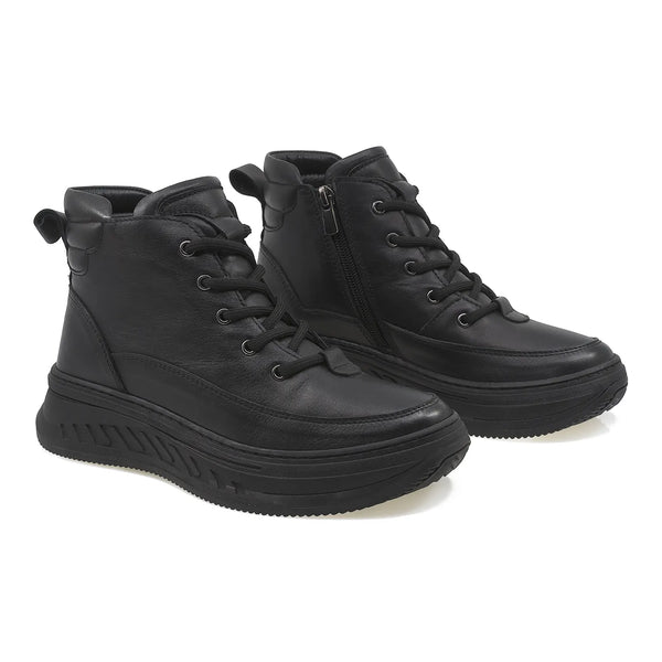 Ghete Dama, Crina, Casual, Piele Naturala, Negru