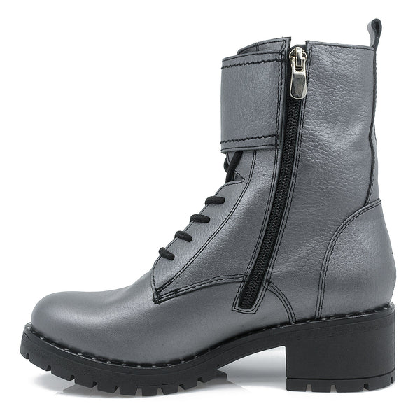 Ghete dama, Caspian, Cas-Diva, casual, piele naturala, gri