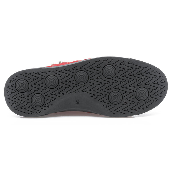 Ghete dama, Caspian, Cas-FE10, casual, piele nabuc, rosu
