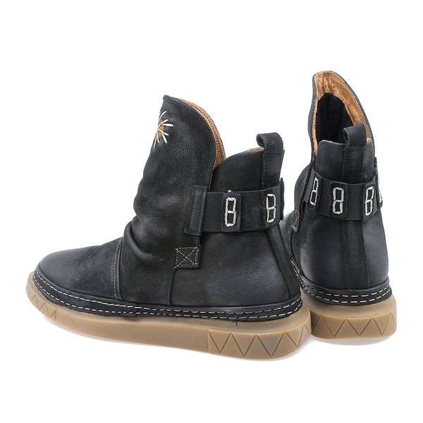 Ghete dama, Caspian, Cas-FE14-210-209, casual, piele nabuc, negru
