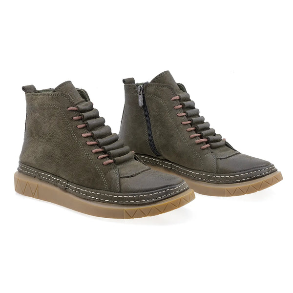 Ghete Dama, FE15, Casual, Piele Nabuc, Kaki