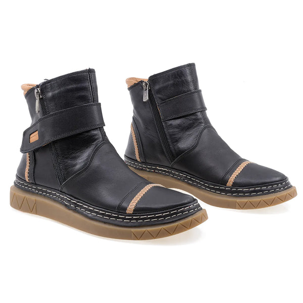 Ghete Dama, FE6(02-06), Casual, Piele Naturala, Negru