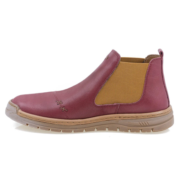 Ghete Dama, Gabi, Casual, Piele Naturala, Bordo