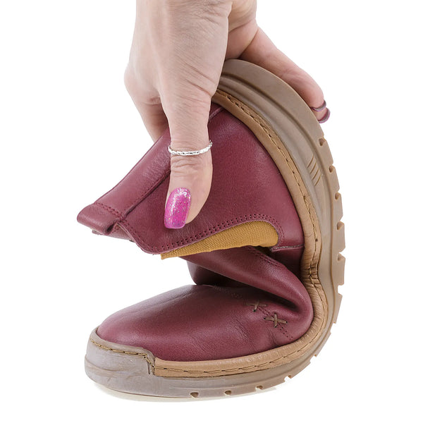 Ghete Dama, Gabi, Casual, Piele Naturala, Bordo