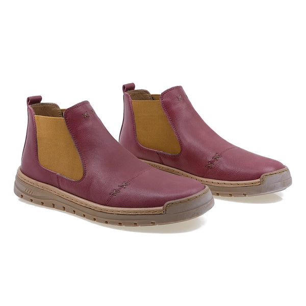 Ghete Dama, Gabi, Casual, Piele Naturala, Bordo