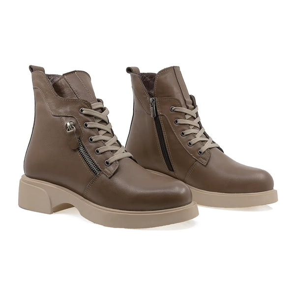Ghete Dama, Ida, Casual, Piele Naturala, Maro