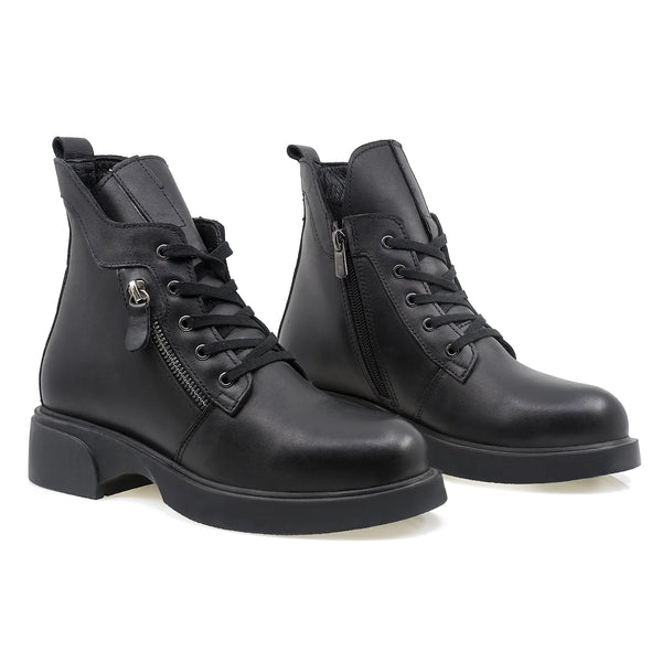 Ghete Dama, Ida, Casual, Piele Naturala, Negru