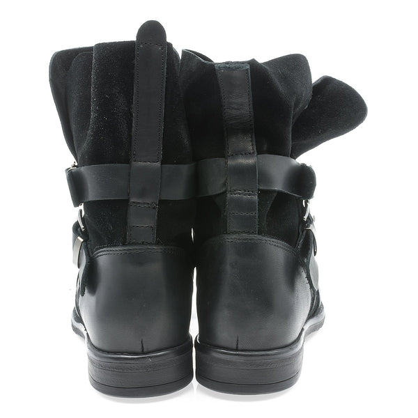 Ghete dama, Caspian, Cas-Madi, casual, piele naturala, negru