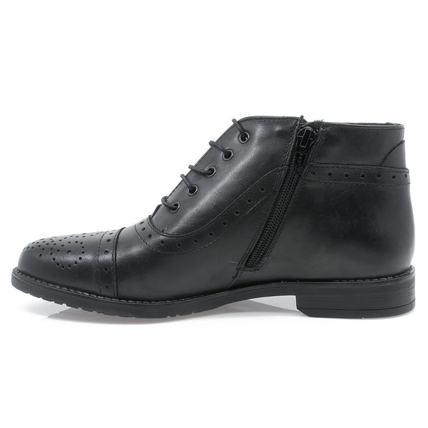 Ghete dama, Caspian, Cas-Mania, casual, piele naturala, negru