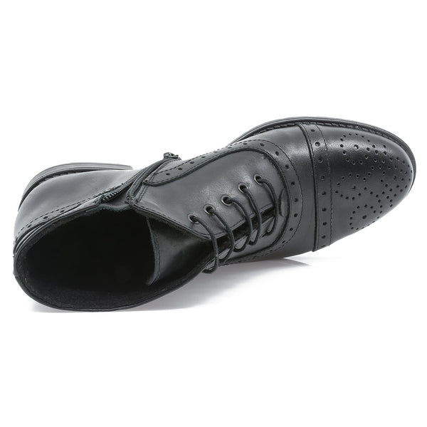 Ghete dama, Caspian, Cas-Mania, casual, piele naturala, negru