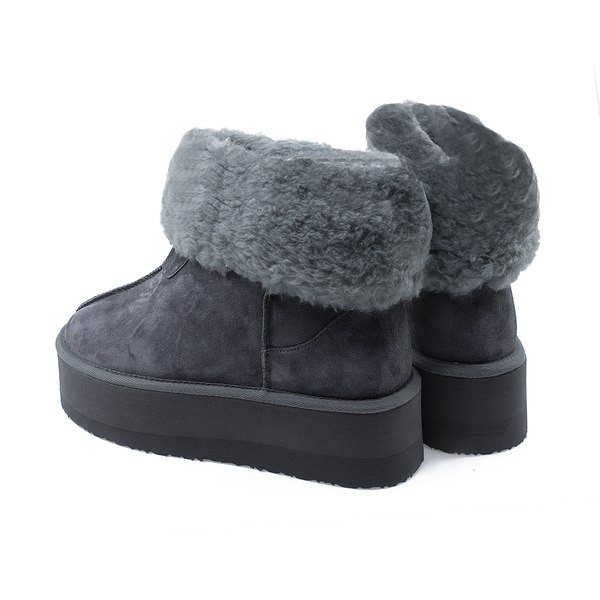 Ghete Dama, Caspian, Cas-Mira, Casual, Piele naturala nabuc, Gri