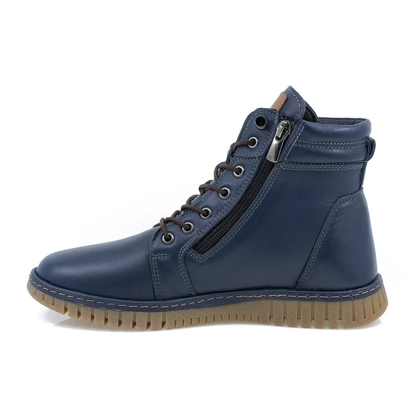 Ghete Dama, Mora, Casual, Piele Naturala, Bleumarin
