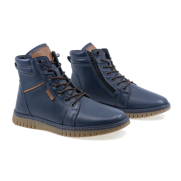 Ghete Dama, Mora, Casual, Piele Naturala, Bleumarin