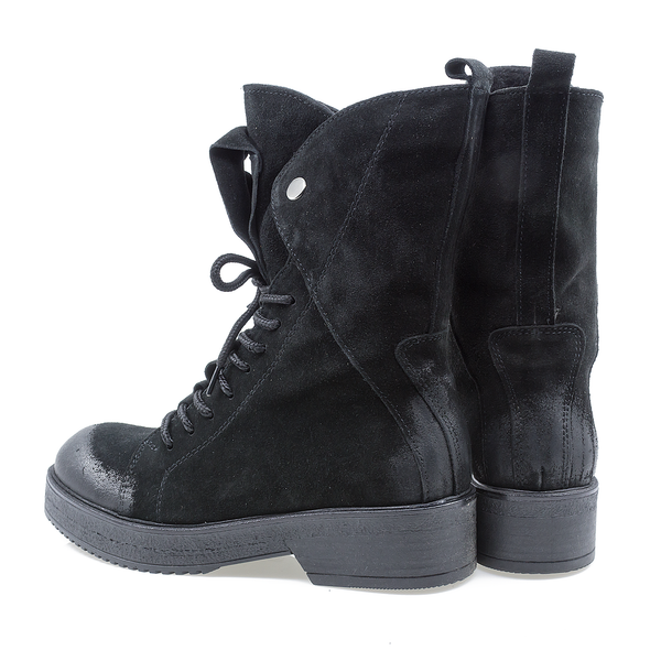 Ghete Dama, Caspian, Cas-Tina, Casual, Piele Intoarsa, Negru