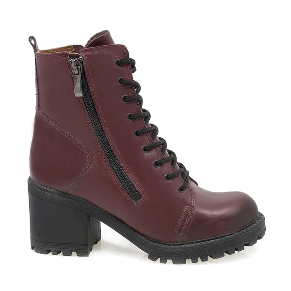 Ghete Dama, Verona, Casual, Piele Naturala, Bordo