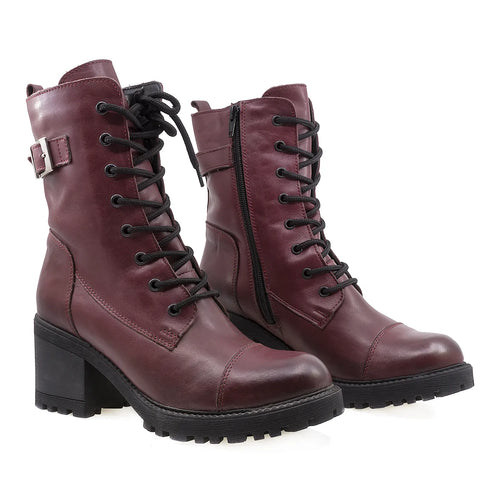 Ghete Dama, Xenia/1, Casual, Piele Naturala, Bordo