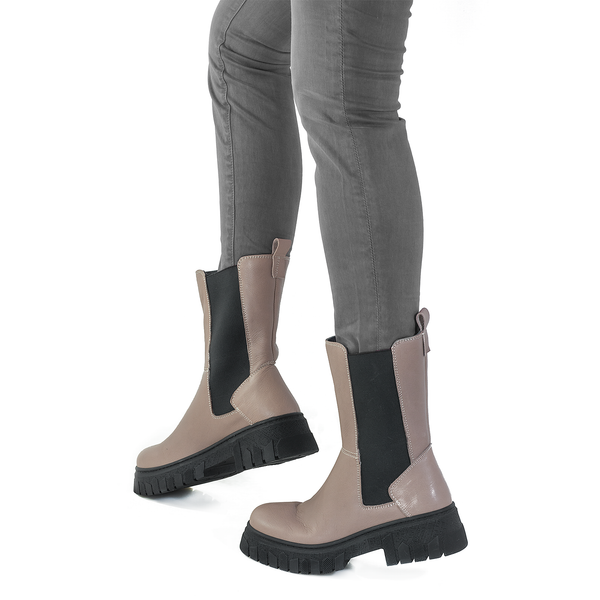 Ghete dama, Caspian, Cas-MF-02, casual, piele naturala, grej