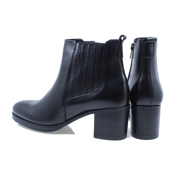 Ghete Dama, Model H13, Casual, Piele Naturala, Negru
