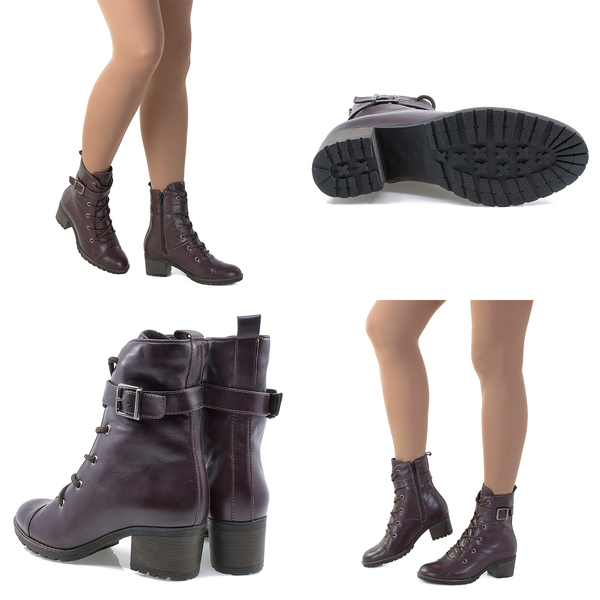 Ghete Dama, Miu's-MIU-103, Casual, Piele Naturala, Bordo