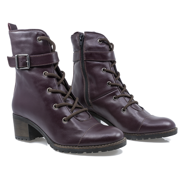 Ghete Dama, Miu's-MIU-103, Casual, Piele Naturala, Bordo