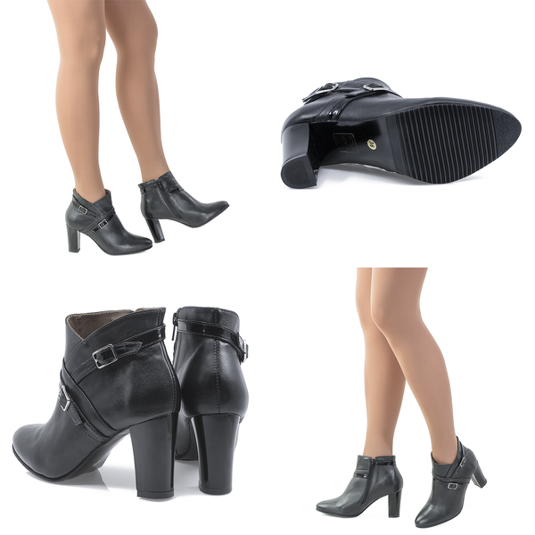 Ghete Dama, Miu-313, Elegant, Piele Naturala, Negru