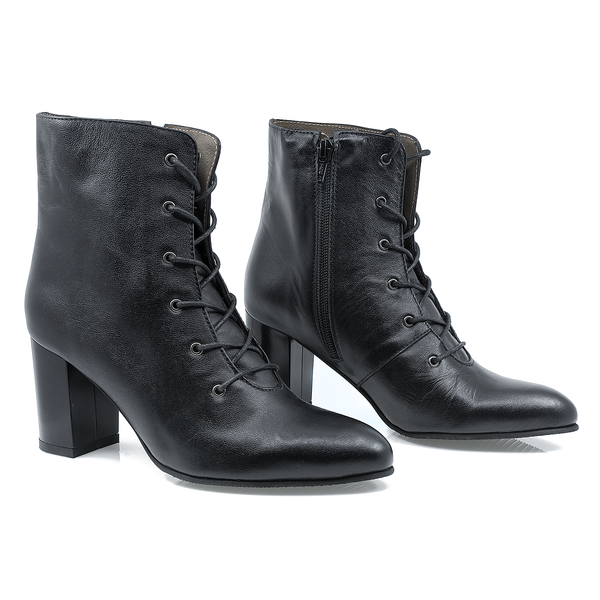 Ghete Dama, Miu-607/1, Elegant, Piele Naturala, Negru