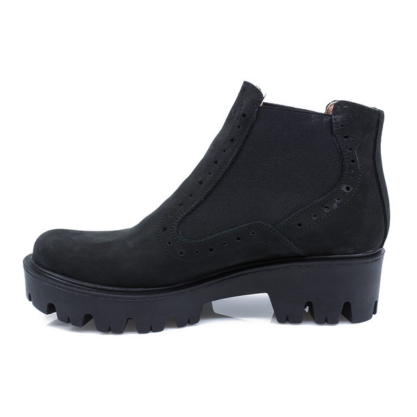 Ghete Dama, Romana, Rom-Puebla, Casual, Piele Nabuc, Negru