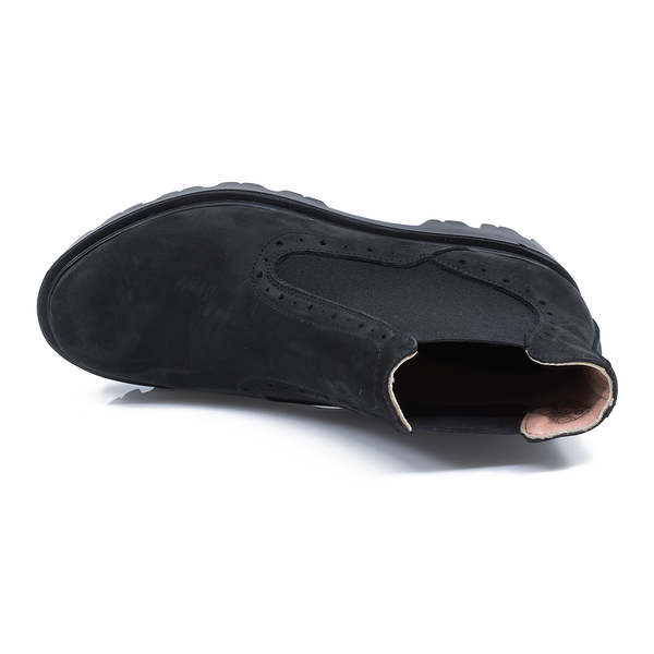 Ghete Dama, Romana, Rom-Puebla, Casual, Piele Nabuc, Negru