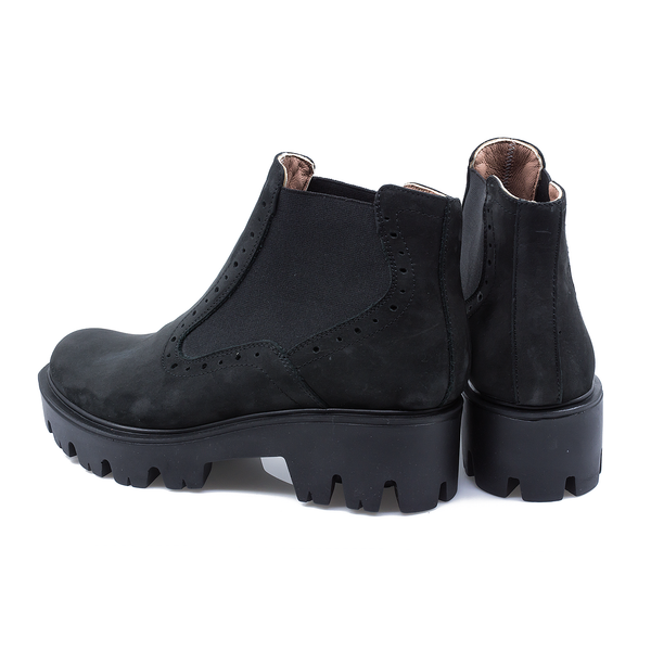 Ghete Dama, Romana, Rom-Puebla, Casual, Piele Nabuc, Negru