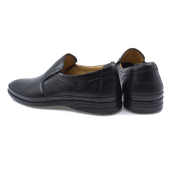 Pantofi barbati, Goretti, 651-7, casual, piele naturala, negru