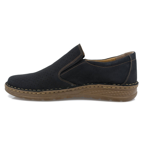 Pantofi barbati, Caspian, Cas-5028, casual, piele nabuc, negru