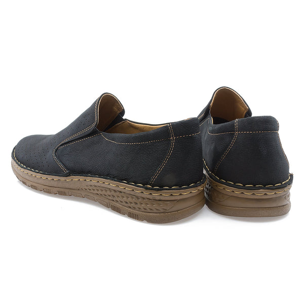 Pantofi barbati, Caspian, Cas-5028, casual, piele nabuc, negru