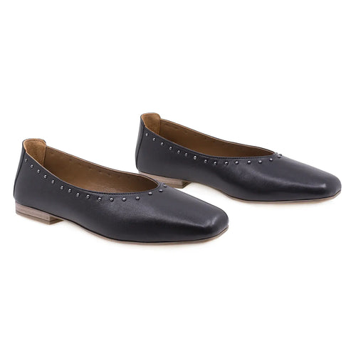 Pantofi dama,  107, Casual, Piele naturala, Negru